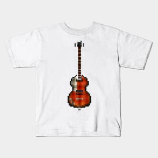 Tiled Pixel Violin Lefty Bass Guitar Upright Kids T-Shirt